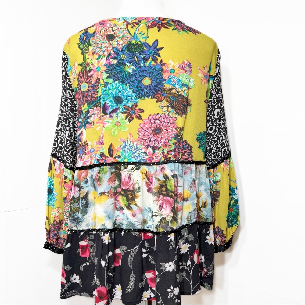 Floral Patchwork Blouse - Multicolor - image 2